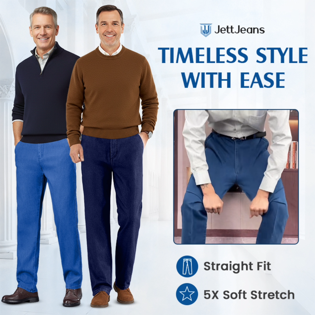 JettJeans3 - Men's Classic Straight Fit Stretch Jeans